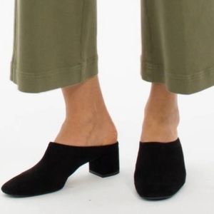Everlane Black Suede Day Heel Mules 9
